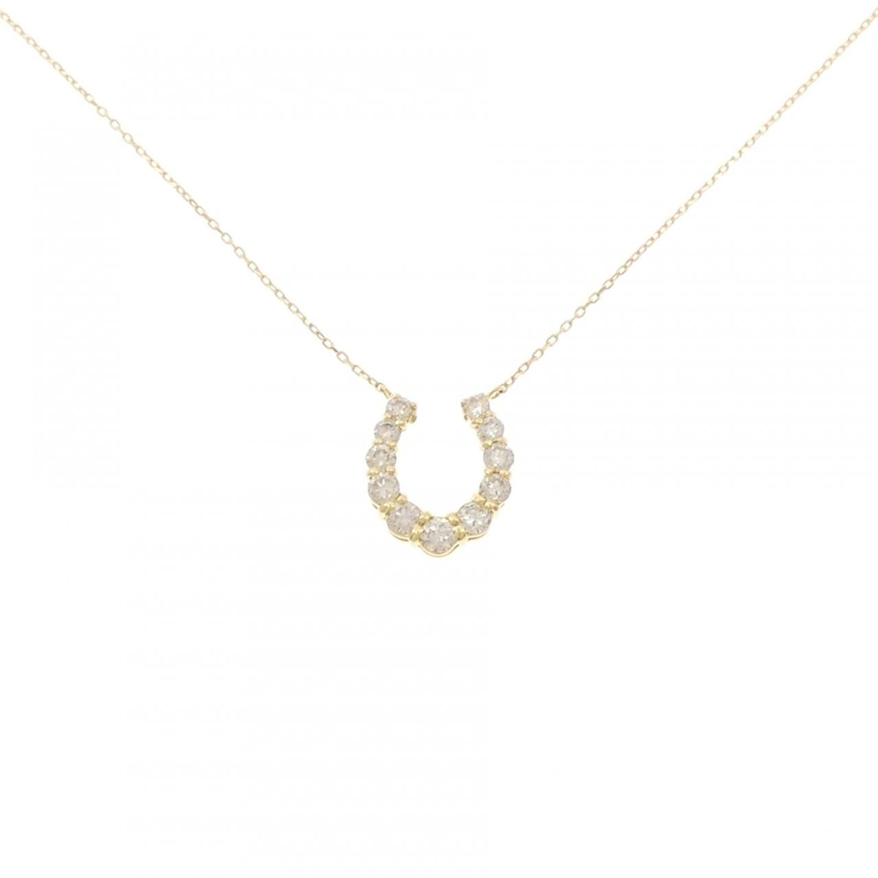 K18YG ホースシュー ダイヤモンド ネックレス 0.50CT