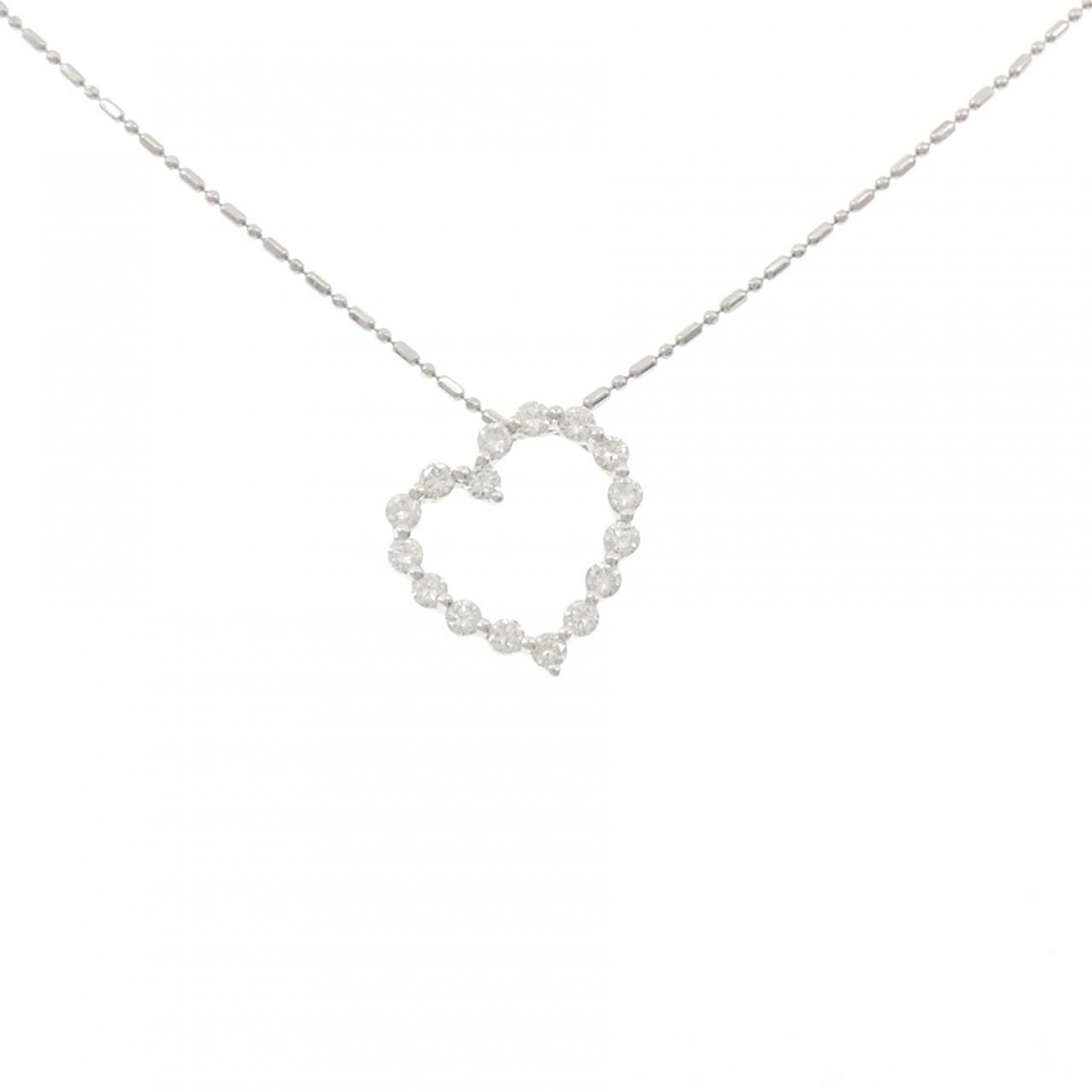 PT900/PT850 ハート ダイヤモンド ネックレス 1.02CT