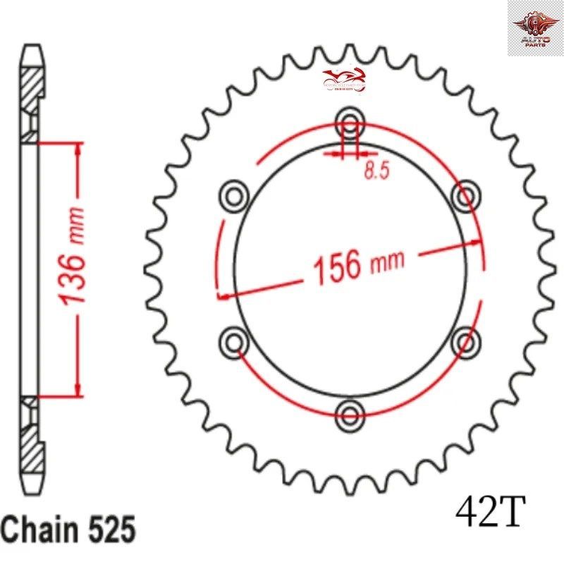 525 チェーン 42 T モーター リアスプロケット DR650 DR 650 SE 1996-1998 - 01 2003 2024 XF650 XF 650 FREEWIND 1997-2002