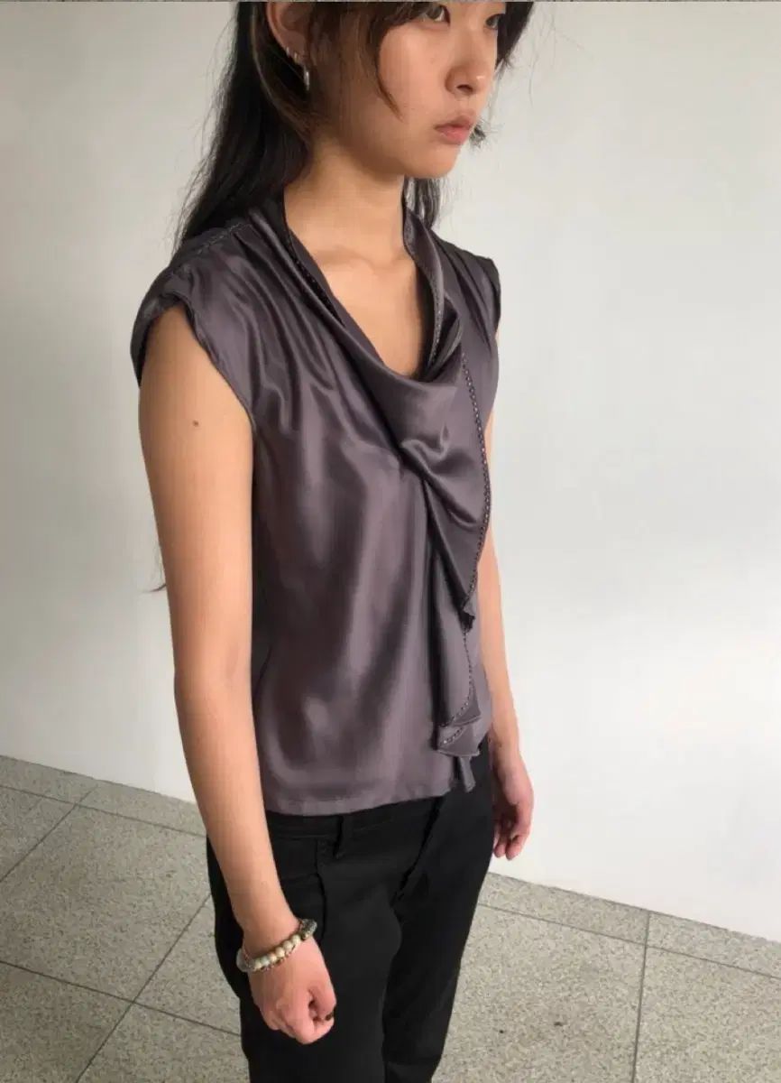 MAX MARA マックスマーラ ブラウン シルク トップス