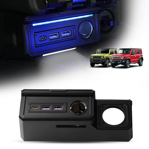Mixsuper スズキ ジムニー JB64 ジムニーシエラ JB74 ノマド JC74W 増設電源ソケット 分配器 充電ユニット シガーソケット USB QC3.0×2 Type-C PD 急速充電 足元照明付き 専用設計 カスタムパーツt 5075caa0