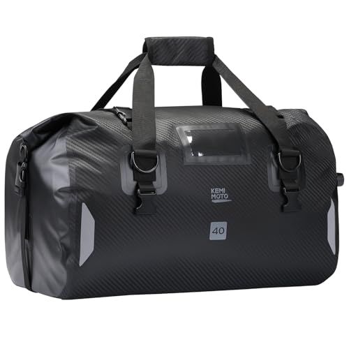 KEMIMOTO バイクシートバッグ 100％完全防水 ツーリングバッグ キャンプツーリング 40L ショルダーストラップ付き 反射ストリップ エアバルブ搭載 2?3泊の旅行に最適 オートバイ/アウトドア/キャンプ用バッグ KM-806ts 19719a3d