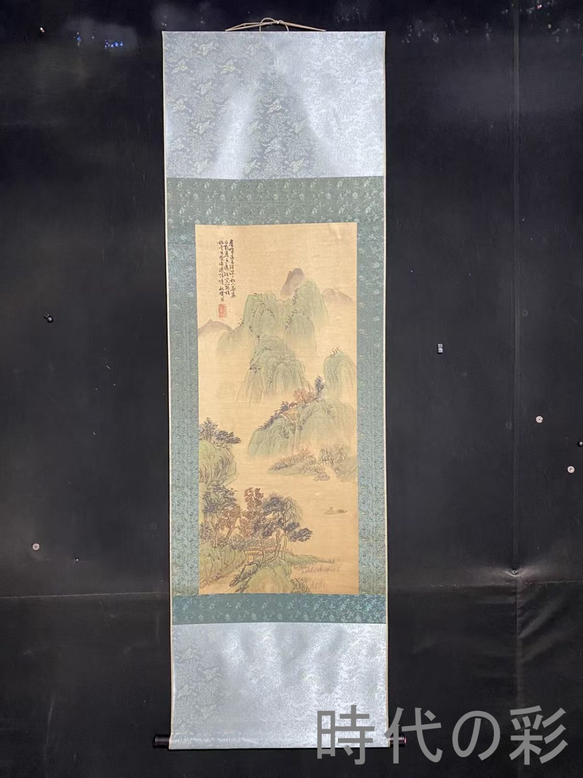 【中国古美術】倪?作款 山水図 三尺中堂画 手描き書画 水墨画 收蔵逸品 R08060417