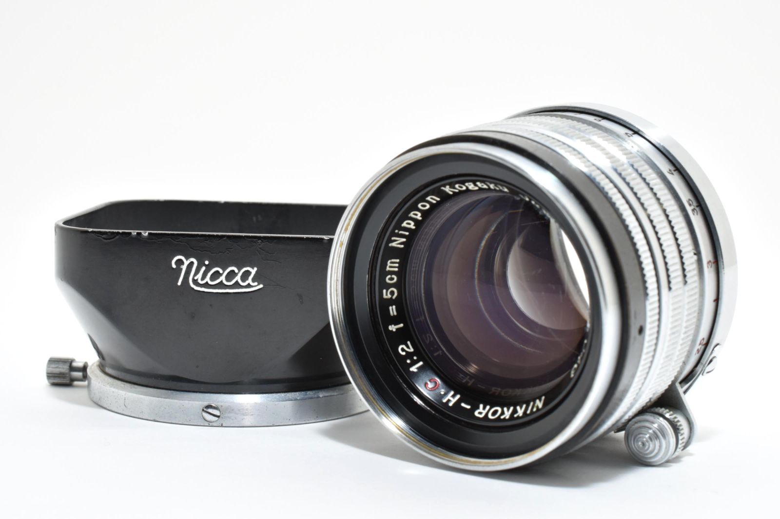★希少品★ ニコン NIKON NIKKOR-H・C 5cm F2 黒帯 Nicca フード付き #9192@a AU4794 23,475円