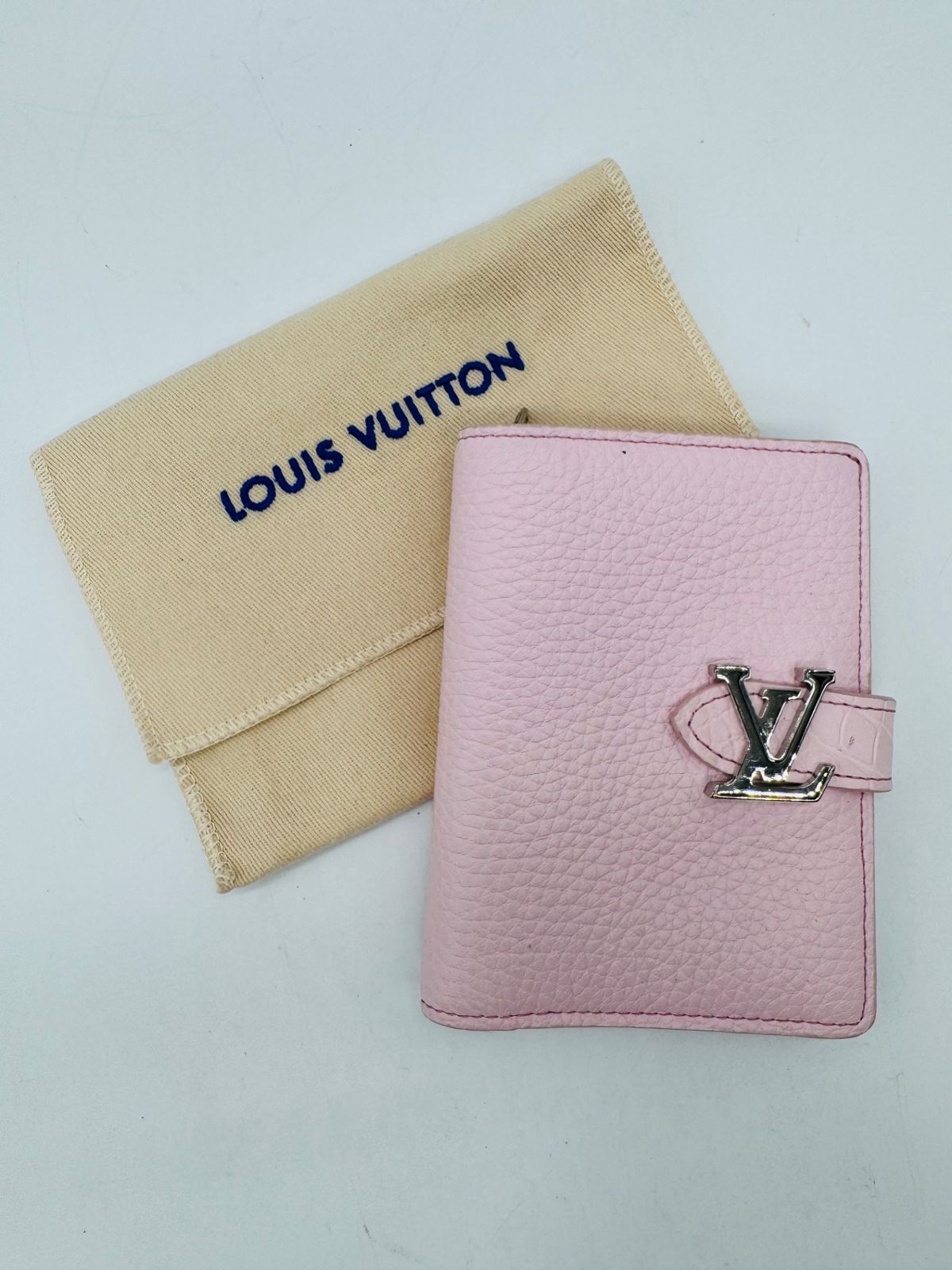 【超美品】 Louis Vuitton ルイヴィトン ヴェルティカル コンパクト クロコレザー 2つ折り 財布 P2938