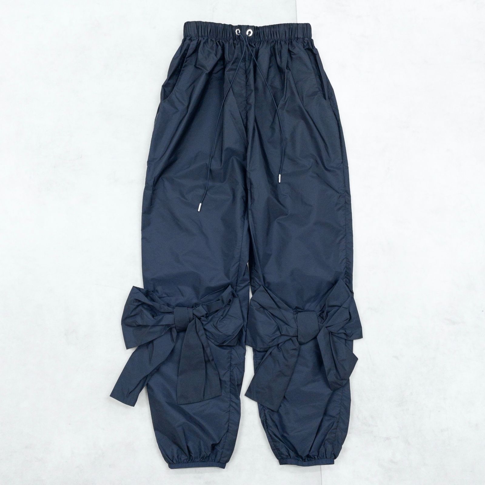 MONCLER モンクレール × Simone Rocha シモーネロシャ パンツ リボン ドローコード ナイロン ネイビー イタリア製 レディース 38 b01606