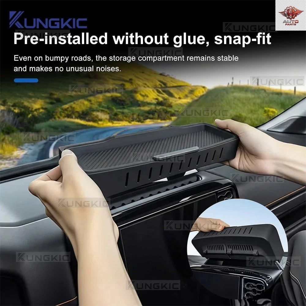 シリコン製カーセントラルコントロールスクリーンリアストレージボックス フォードレンジャー 2024 - 26 インストルメントパネルストレージ