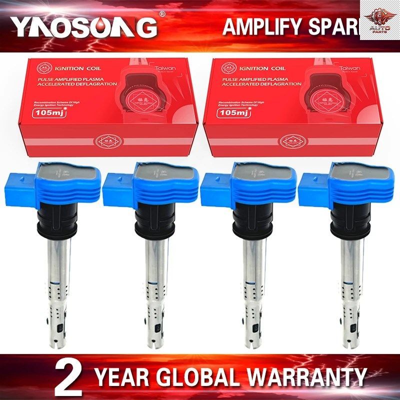 4X パフォーマンス イグニッション コイル VW フォルクスワーゲン ジェッタ MK5 MK6 GTI ラビット ゴルフ パサート CC 2005-2016 アウディ