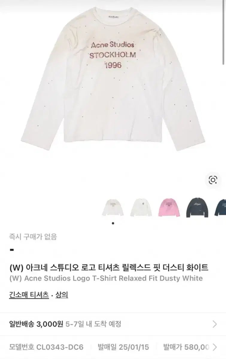 Acne Studios アクネストゥディオズ ロゴ Tシャツ リラックスド フィット ダスティ 白