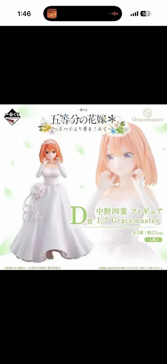 一番くじ 五等分の花嫁 d賞 中野 四葉