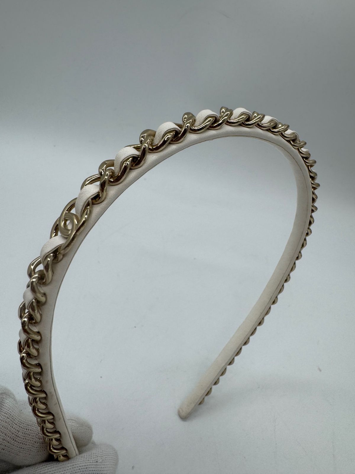 【美品】CHANEL シャネル ココマーク B22S チェーン カチューシャ　P3074