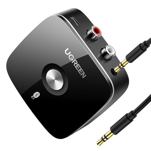 UGREEN Bluetooth 5.1 レシーバー ステレオレシーバー Bluetooth5.1 ホームステレオ/スピーカー/コンポ/TV/用 ワイヤレス化 Aptx HD/Aptx/AAC/SBC ブルートゥース受信機 3.5mm＋RCA 580a6605