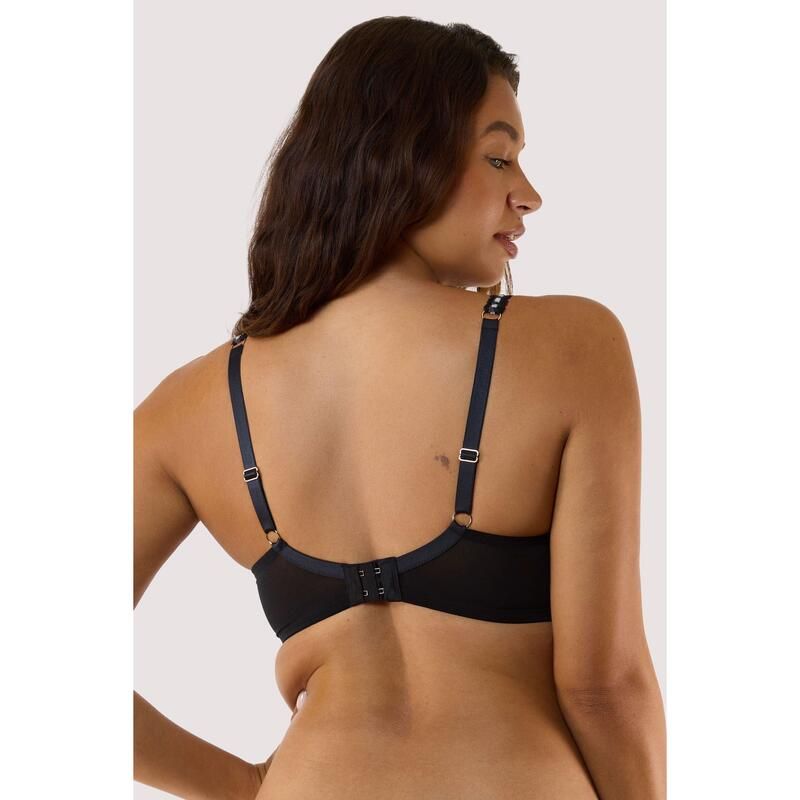 プレイフルプロミス レディース アンダーウェア ブラジャー レース Playful Promises Monica Black Ribbon Slot Lace Bra Black ブラック