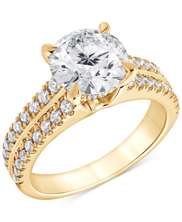 バッジェリーミシュカ レディース アクセサリー リング Badgley Mischka IGI Certified Lab Grown TwoRow Diamond Engagement Ring 3 ctw in 14k Yellowhite orose Y