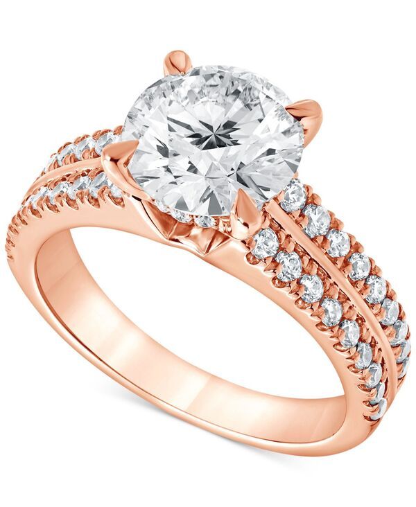 バッジェリーミシュカ レディース アクセサリー リング Badgley Mischka IGI Certified Lab Grown TwoRow Diamond Engagement Ring 3 ctw in 14k Yellowhite orose R