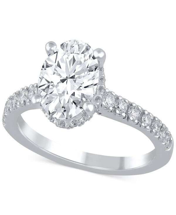 バッジェリーミシュカ レディース アクセサリー リング Badgley Mischka Certified Lab Grown Diamond Oval Engagement Ring 212 ctw in 14k White Gold ホワイト