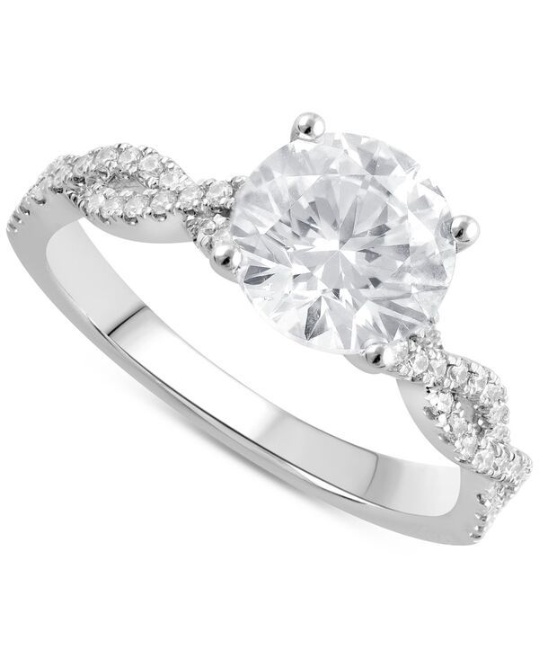 バッジェリーミシュカ レディース アクセサリー リング Badgley Mischka Certified Lab Grown Diamond Twist Engagement Ring 2 ctw in 14k White Gold ホワイト