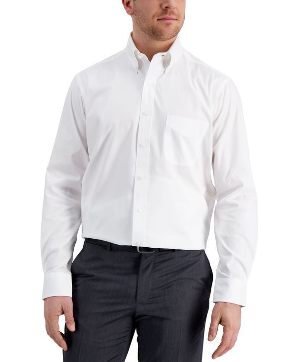 クラブルーム メンズ トップス シャツ レギュラーフィット Club Room Mens Regular Fit Pinpoint Dress Shirt White ホワイト