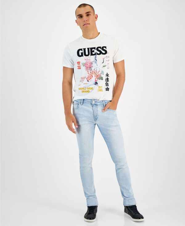 ゲス メンズ ボトムス デニムパンツ テーパードフィット ジーンズ GUESS Mens LightWash Slim Tapered Fit Jeans Pitch Wash