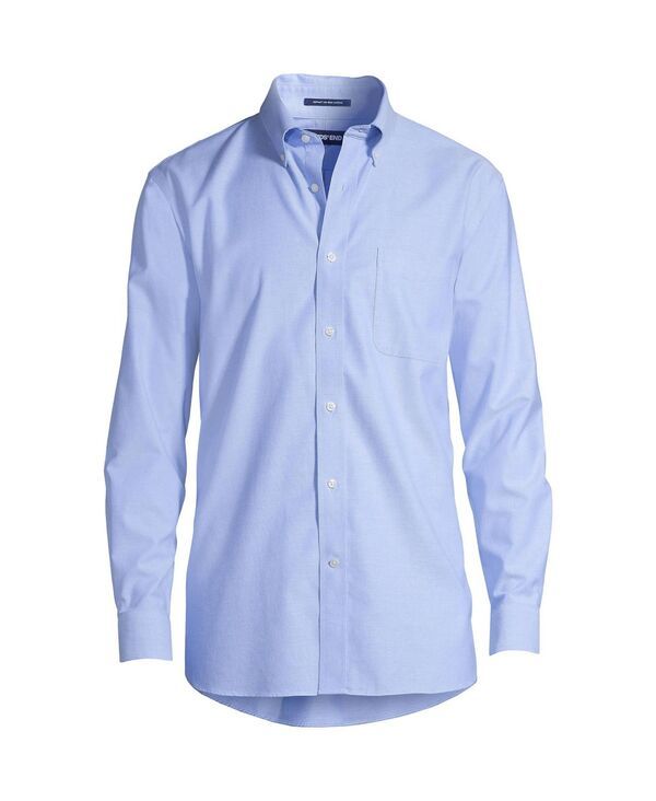 ランズエンド メンズ トップス シャツ オックスフォード Lands End Mens Traditional Fit Solid No Iron Supima Oxford Dress Shirt Blue ブルー