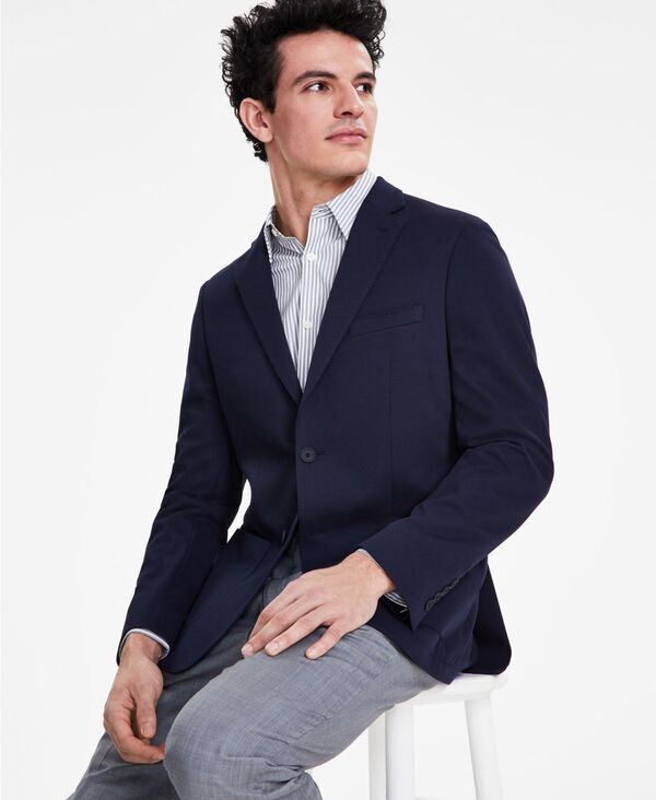 カルバンクライン メンズ アウター ジャケット・ブルゾン ブレザー ニット Calvin Klein Mens SlimFit Knit Blazer Navy ネイビー