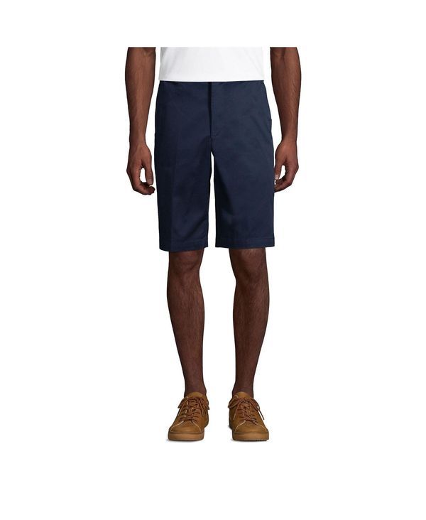 ランズエンド メンズ ボトムス ハーフパンツ・ショーツ ショートパンツ Lands End Mens School Uniform 11 Plain Front Blend Chino Shorts Classic navy ネイビー
