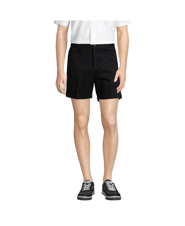 ランズエンド メンズ ボトムス ハーフパンツ・ショーツ ショートパンツ Lands End Mens Comfort Waist 6 No Iron Chino Shorts Black ブラック