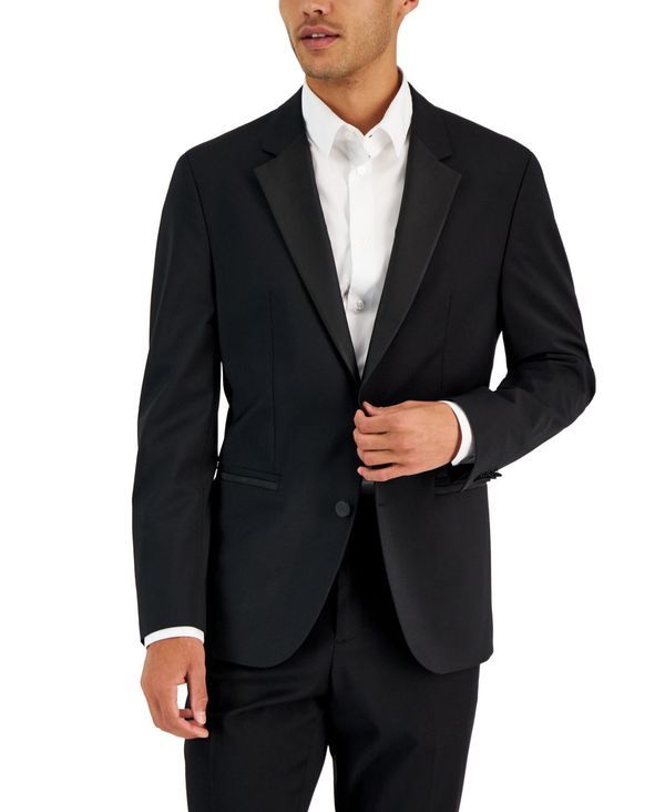 ヒューゴボス メンズ アウター ジャケット・ブルゾン ウール ジャケット Hugo Boss Mens ModernFit Wool Blend Super Flex Stretch Tuxedo Jacket Black ブラック