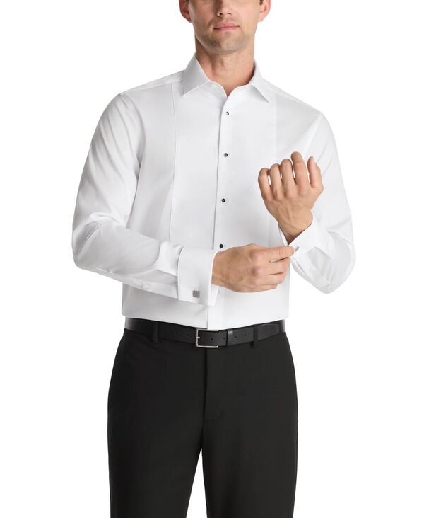 カルバンクライン メンズ トップス シャツ スリムフィット Calvin Klein Mens Slim Fit French Cuff Dress Shirt White ホワイト