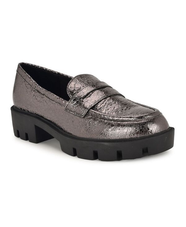 ナインウェスト レディース シューズ パンプス ローファー Nine West Womens Maibel Lug Sole Penny Loafers Pewter Metallic ピューター