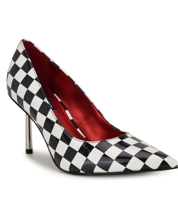 ナインウェスト レディース シューズ パンプス Nine West Womens Deonne Pointy Toe Stiletto Pumps Checkered Patent チェック