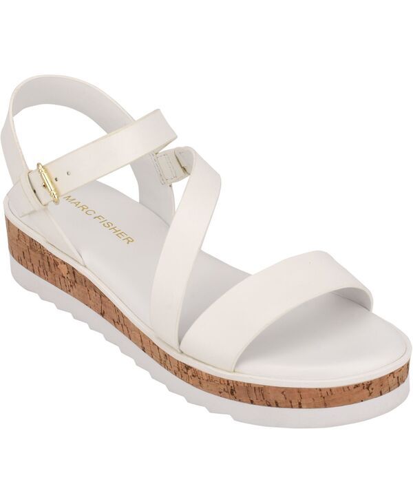 マークフィッシャー レディース シューズ パンプス サンダル Marc Fisher Womens Grandie Treaded Flatform Wedge Sandals White ホワイト
