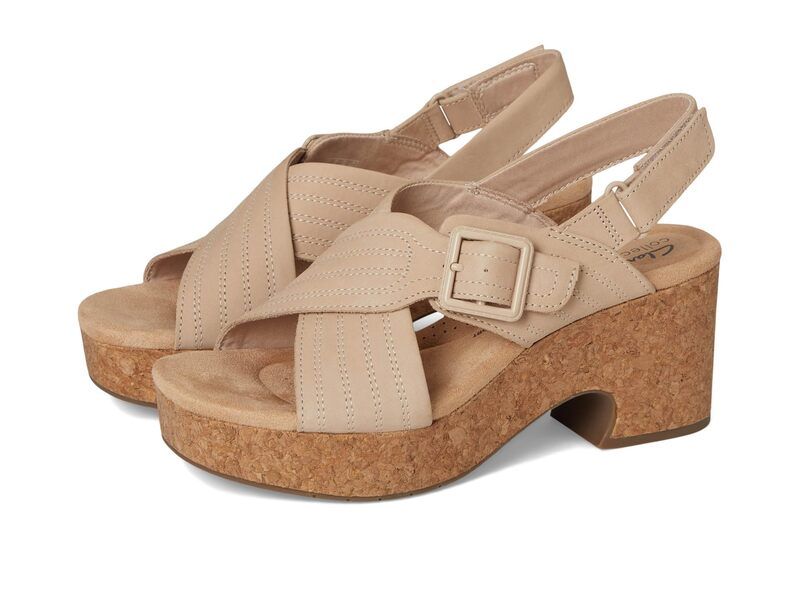 クラークス レディース シューズ ヒール Clarks Nerisa West Sand Nubuck サンド