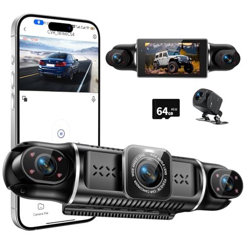 R◆4カメラ ドライブレコーダー 360度 WiFi搭載 ドラレコ前後カメラ 小型 360度全方位保護 1080P 四つカメラ同時録画 スーパー暗視 24時間駐車監視 ループ録画 Gセンサー緊急録画 赤外線暗視 車載カメラ 64GB SDカー a5b97d6e