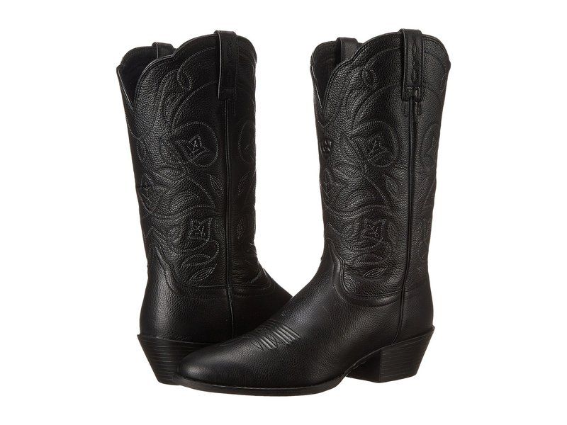 アリアト レディース シューズ ブーツ・レインブーツ Ariat Heritage Western Rtoe Black Deertan ブラック