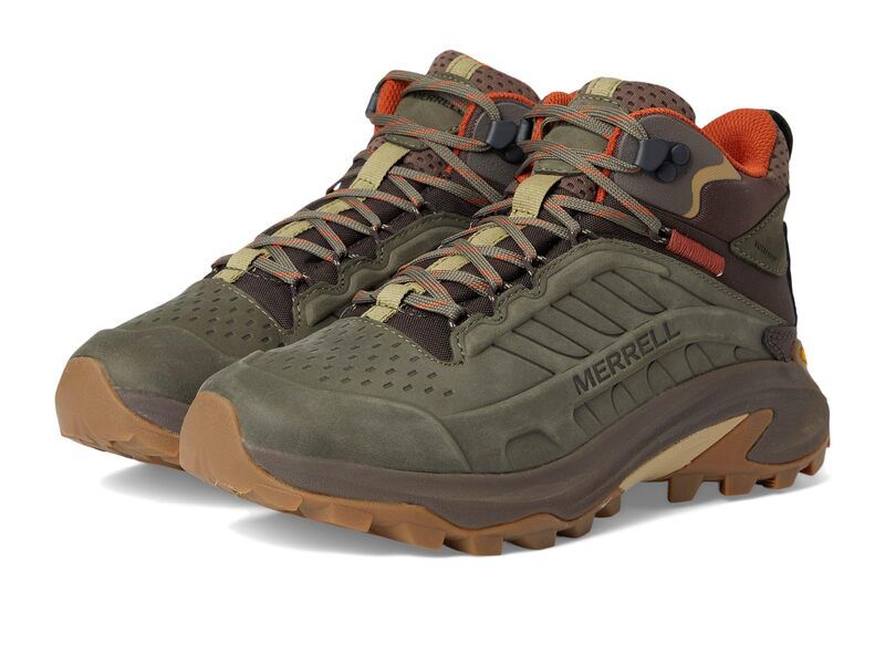 メレル メンズ シューズ ブーツ・レインブーツ レザー Merrell Moab Speed 2 Leather Mid Waterproof Olive オリーブ