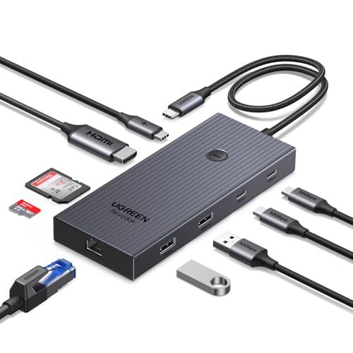 R★UGREEN Revodok Pro 9-in-1 USB-Cハブ 10Gbpsデータ転送対応 4K HDMI・ギガビットLAN・PD100W・SD/TFカードリーダー搭載 MacBook/iPad/Surfaceなど対応 8c2a2e04