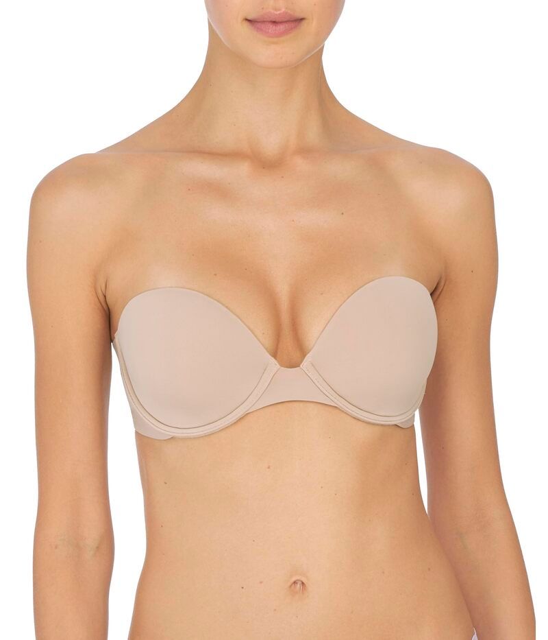 ナトリ レディース アンダーウェア ブラジャー ミニ ストラップレス Natori Minimal Strapless Contour Underwire Cafe