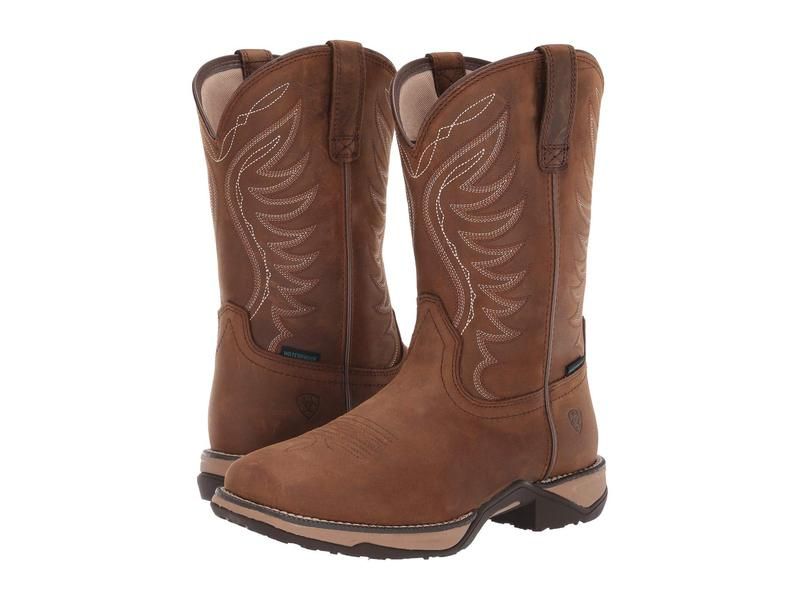 アリアト レディース シューズ ブーツ・レインブーツ Ariat Anthem Waterproof Distressed Brow