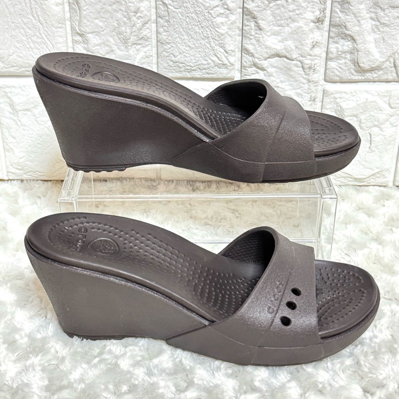 【美品 廃盤品】crocs クロックス カディウェッジ サンダル W6 クロックス カディウェッジ 希少 レア人気 廃盤品 ササリージニー後継