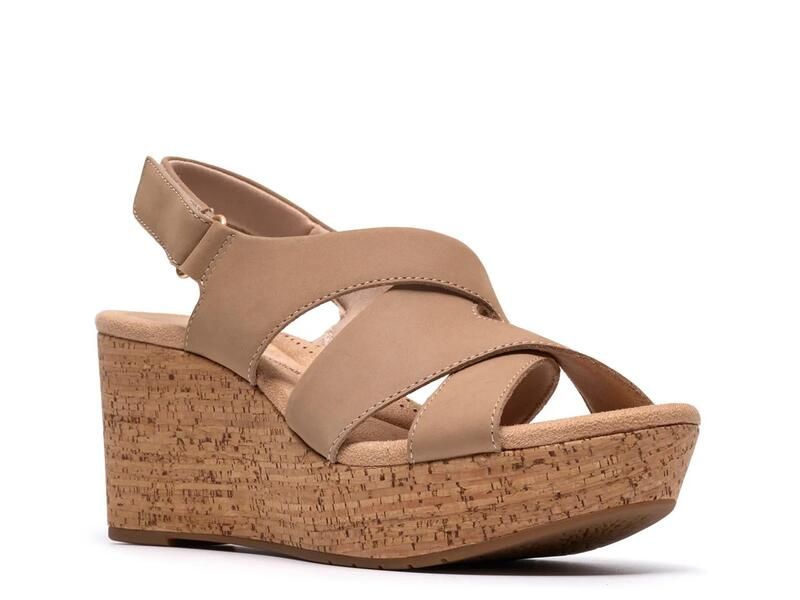 クラークス レディース シューズ サンダル ClarksRose Grace Wedge Sandal Taupe トープ