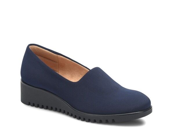 コンフォーティバ レディース シューズ スリッポン・ローファー Comfortiva Dana Wedge SlipOn Navy ネイビー