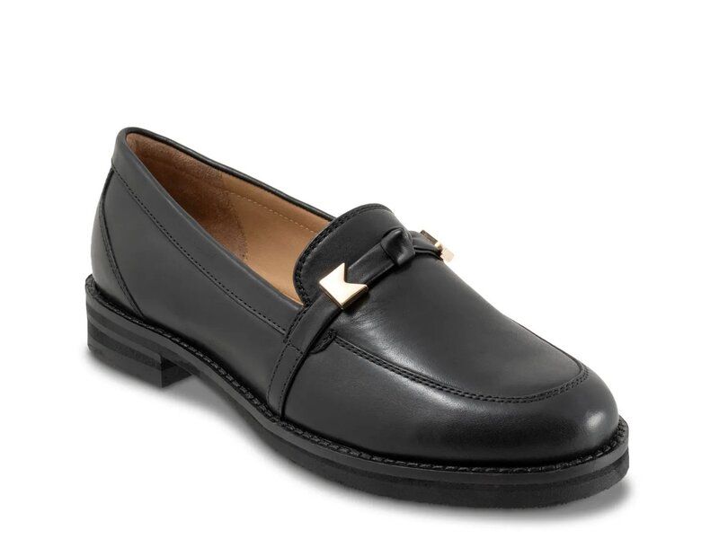 トロッターズ レディース シューズ スリッポン・ローファー Trotters Femi Loafer Black Leather ブラック