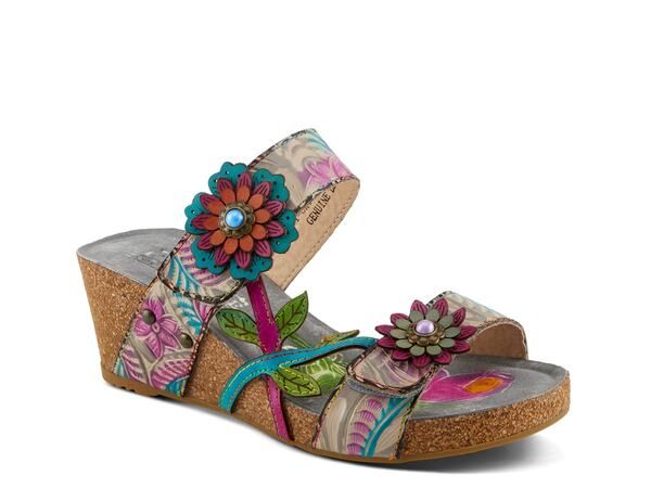 スプリングステップ レディース シューズ サンダル LArtiste by Spring Step Moai Wedge Sandal Grey グレー