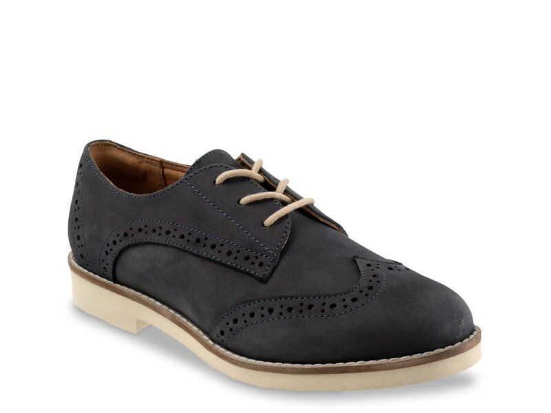 ソフトウォーク レディース シューズ オックスフォード Softwalk Willet Oxford Navy Nubuck Leather ネイビー