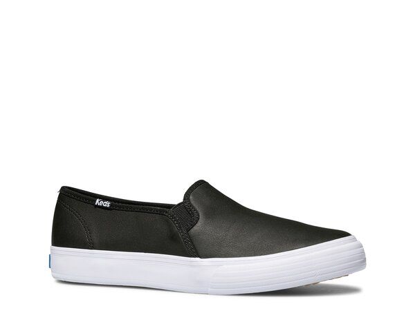 ケッズ レディース シューズ スニーカー Keds Double Decker SlipOn Sneaker Womens Black Leather ブラック