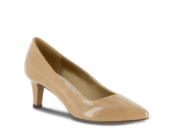 イージーストリート レディース シューズ パンプス Easy Street Pointe Pump Nude Faux Patent Leather