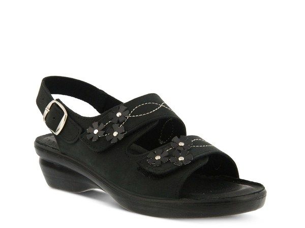 フレクサス レディース シューズ サンダル Flexus by Spring Step Ceri Wedge Sandal Black ブラック