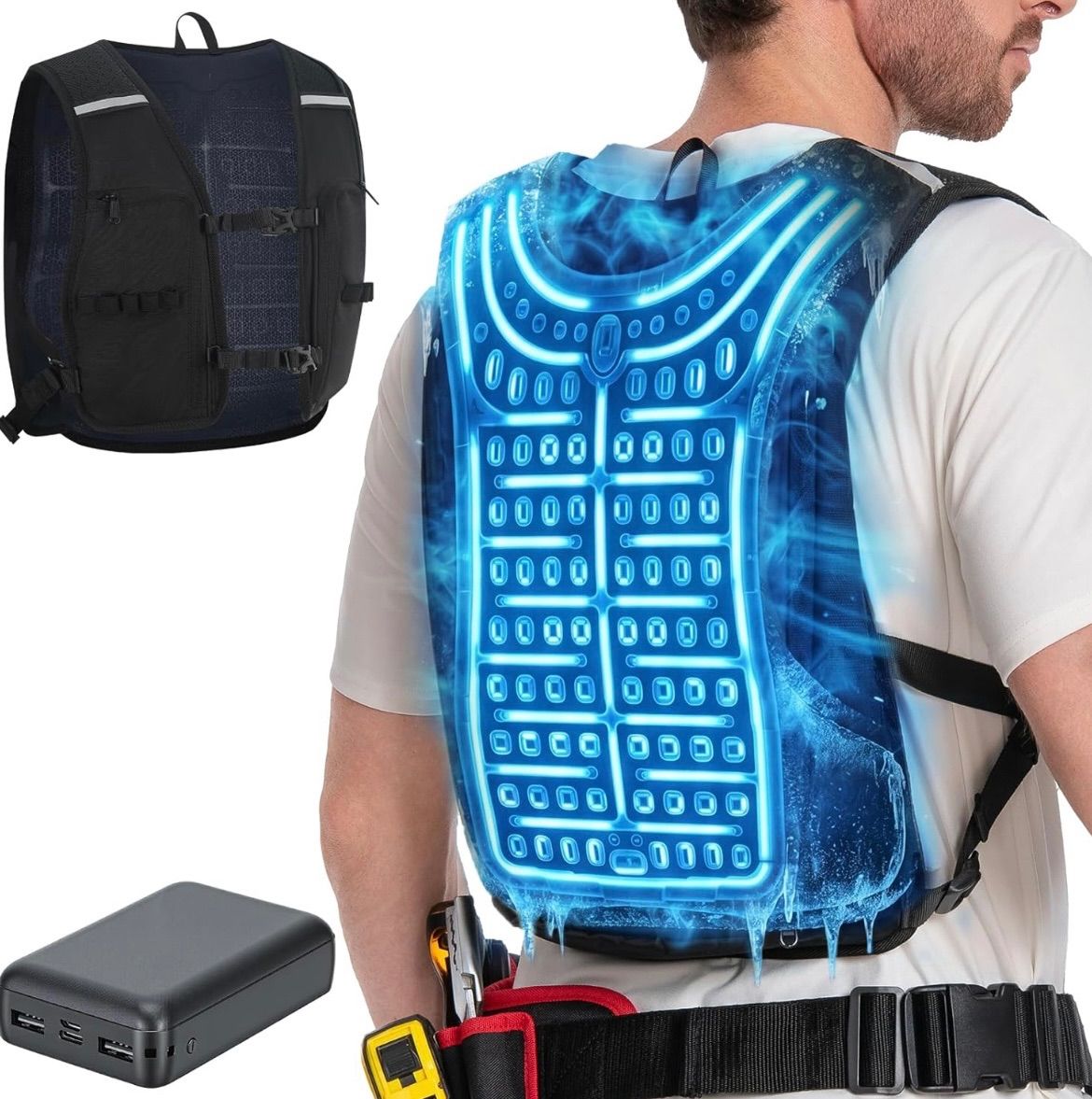 [LWXFYY] 水冷服【-20℃冷却效果・36時間運轉】 冷水ベスト 1762cm² 冷却面10000mAh バッテリー付き 男女兼用 冷水循環用 作業用ベスト フリーサイズ 軽量 超薄型 ひんやり熱中症対策 釣り 農業 7,295円
