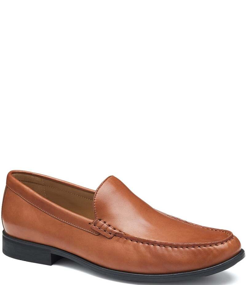 ジョンストンアンドマーフィー メンズ シューズ スリッポン・ローファー レザー ローファー Johnston Murphy Mens Harrison Leather Slip On Venetian Loafers Cognac